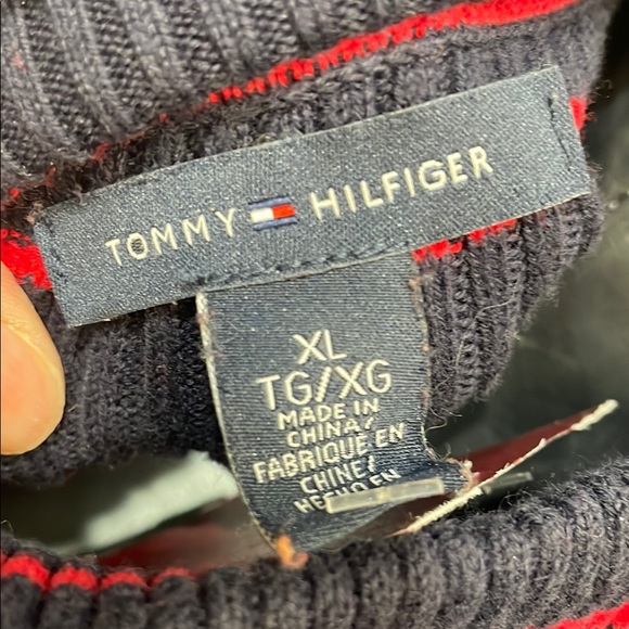 Tommy Hilfiger Blue and Red Turtleneck Sweater - Picture 4 of 5